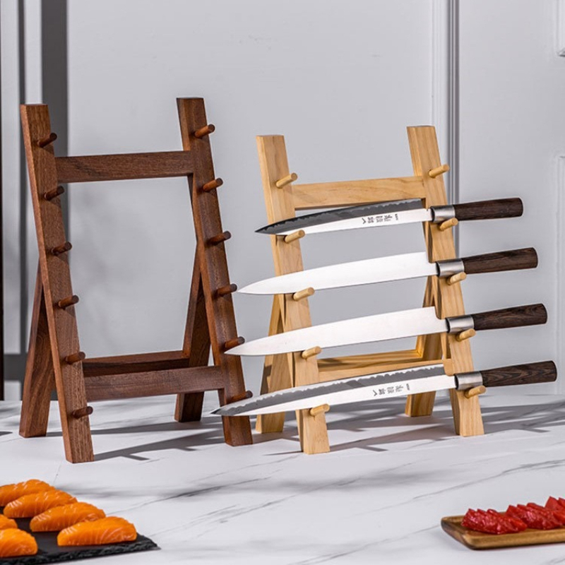 Commercial Kitchen Knife Storage - رف سكاكين الساشيمي التجاري المصقول يدويًا،