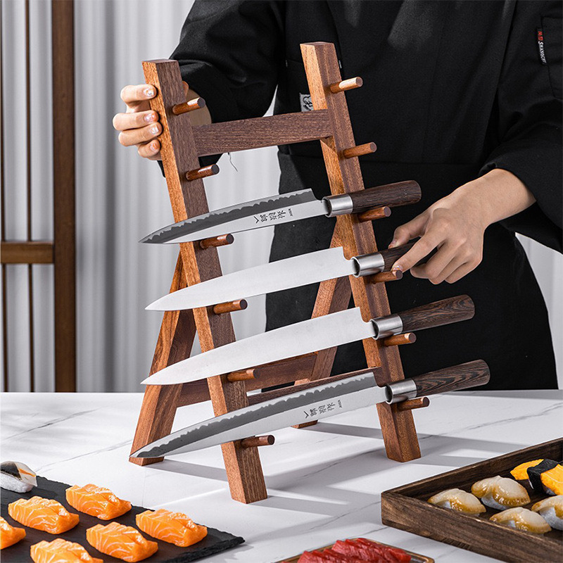 Commercial Kitchen Knife Storage - حامل سكاكين على الطراز الياباني لعرض