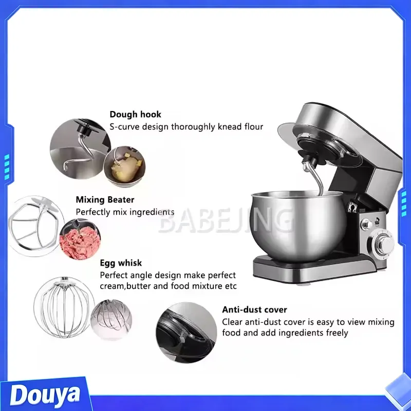 خلاط مسحوق صغير ثلاثي الوظائف  - مراجعة Commercial Kitchen Mixers Dough Mixer وسعره